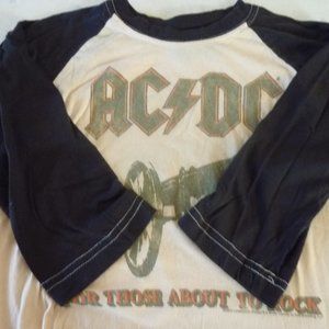 ACDC Vintage Style 3/4 Sleeve Shirt, Size: M